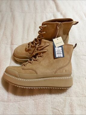 Universal Thread tan Suede Platform Combat Boots